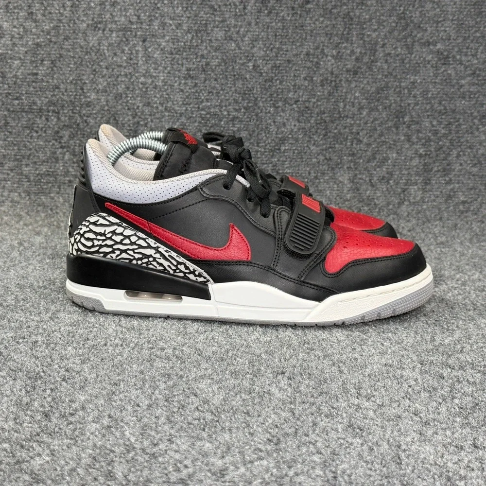 Jordan Legacy 312 Low Shoes Men's 10 Bred Cement Retro Athletic Sneakers
